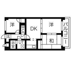 グランドール藤ヶ丘東(3DK/4階)の間取り写真