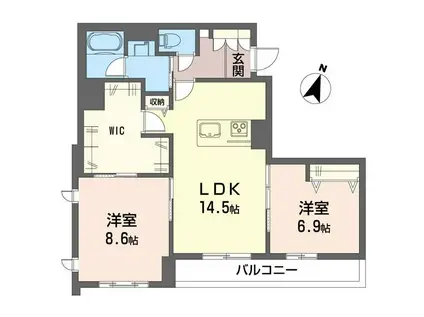 プロスペラーレ(2LDK/2階)の間取り写真