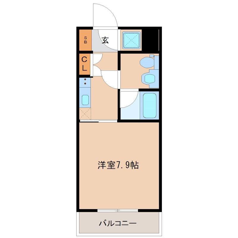 レジディア江坂(ワンルーム/3階)の間取り写真