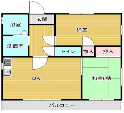 メゾンパークレット(2DK/3階)の間取り写真