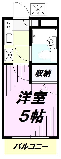 コーポカヤマ(1K/2階)の間取り写真