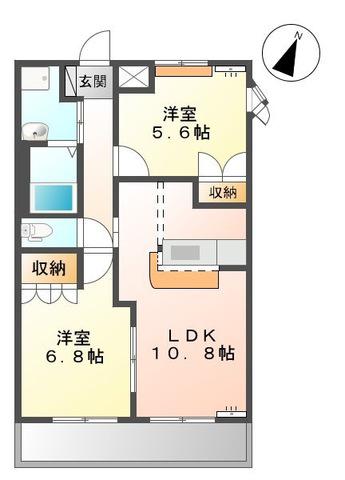 プレザンス(2LDK/2階)の間取り写真