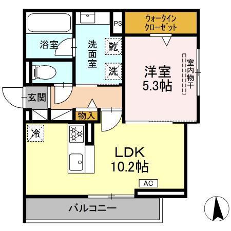 セレスティア藤江町(1LDK/2階)の間取り写真