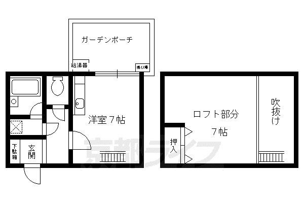 ノース I(1DK/1階)の間取り写真