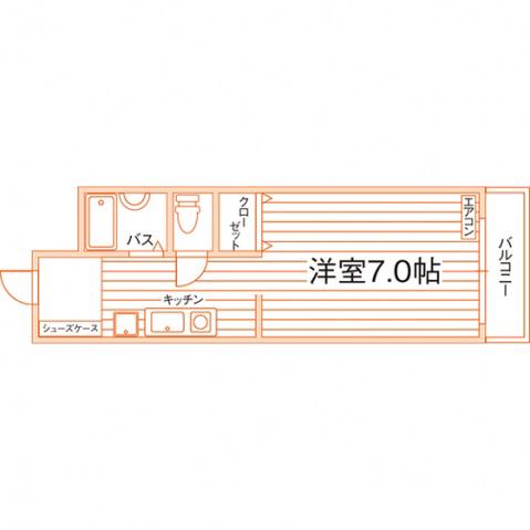 キャロル壱番館・弐番館(ワンルーム/4階)の間取り写真