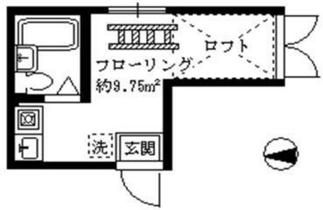 ライフピアエリー(ワンルーム/2階)の間取り写真