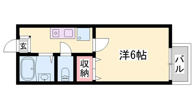 ナイスワン太子(1K/1階)の間取り写真
