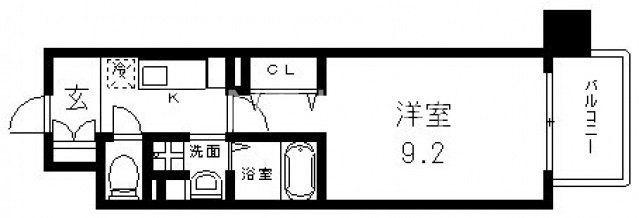 ハイラインIII(1K/3階)の間取り写真