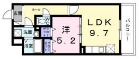 ウィングコート天王寺(1LDK/2階)の間取り写真