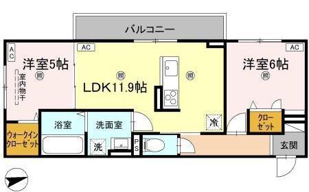 エムフルージュ(2LDK/2階)の間取り写真