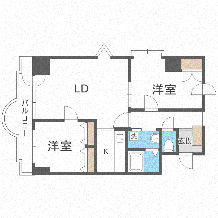 アークヒルズ中島公園(2LDK/6階)の間取り写真