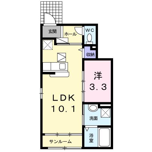 リーフェ(1LDK/1階)の間取り写真