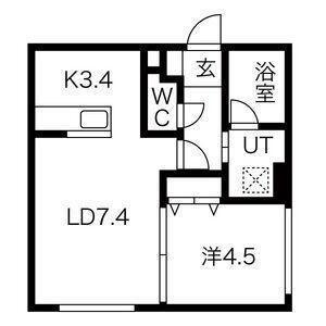 シティレジデンス啓明(1LDK/1階)の間取り写真