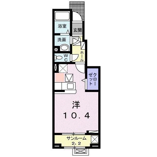 SOLARE II(ワンルーム/1階)の間取り写真