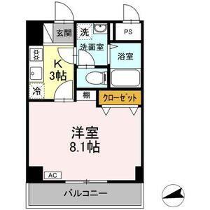 ボンヌール菊野台(1K/3階)の間取り写真