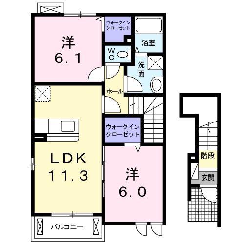 トキメックハイムG(2LDK/2階)の間取り写真