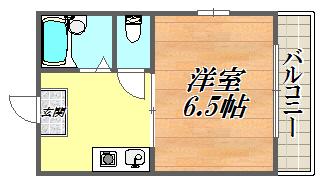 ロイヤルメゾン武庫之荘Ⅶ(1K/3階)の間取り写真