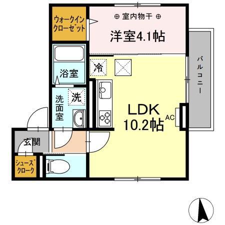 パルテノン ヒルズ(1LDK/1階)の間取り写真