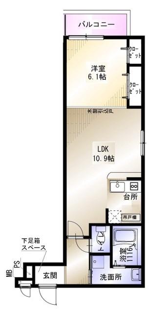 フジパレス三住町A棟(1LDK/1階)の間取り写真