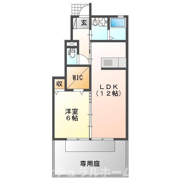 ボンフール(1LDK/1階)の間取り写真