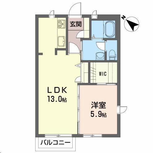 シャーメゾン粋(1LDK/2階)の間取り写真