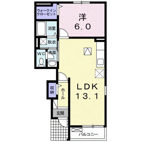 クラーヴォI(1LDK/1階)の間取り写真