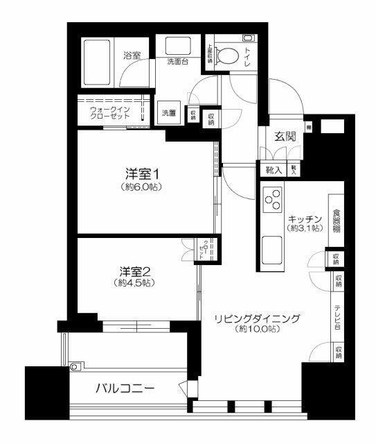 シティタワー銀座東(2LDK/7階)の間取り写真