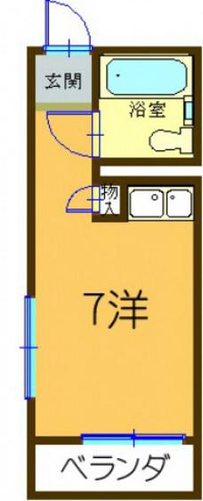 セルシオI(ワンルーム/4階)の間取り写真