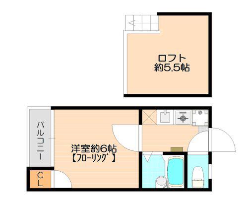 プルミエールII(1K/1階)の間取り写真