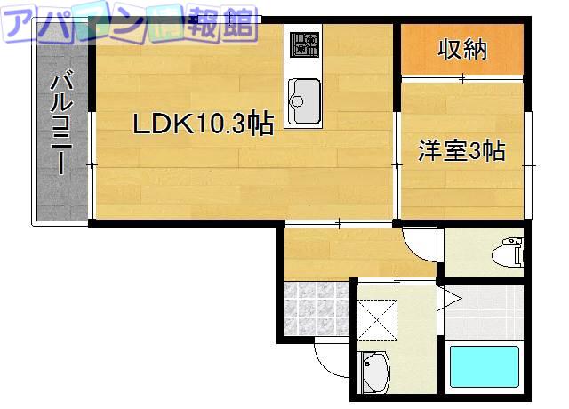 ファーストハイツ(1LDK/3階)の間取り写真