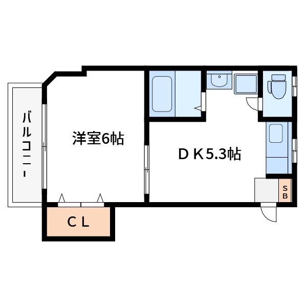サンライズアサダ(1DK/3階)の間取り写真