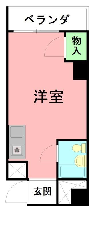 ハピネス杉山(ワンルーム/5階)の間取り写真