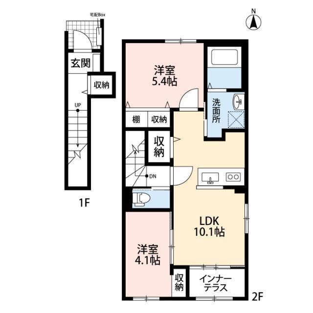 コーポエクセルⅠ(2LDK/2階)の間取り写真