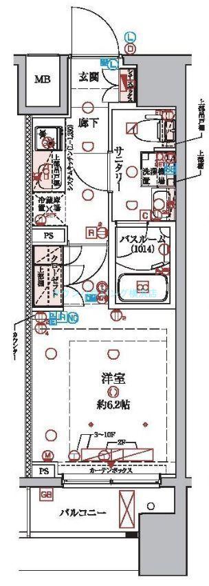 ラクラス横浜(1K/9階)の間取り写真