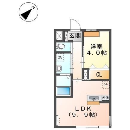 グレーシア(1LDK/1階)の間取り写真