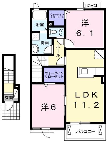 CA・CALOT I(2LDK/2階)の間取り写真