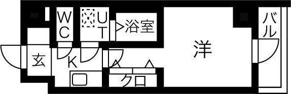 プライムアーバン仙台木町通(1K/4階)の間取り写真