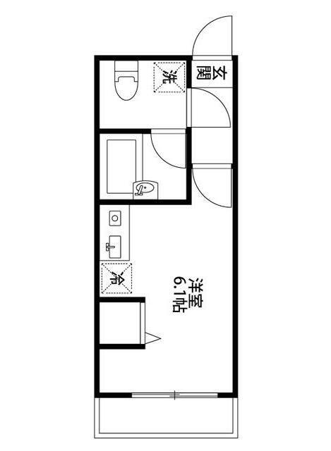 八景舎 西糀谷(ワンルーム/1階)の間取り写真