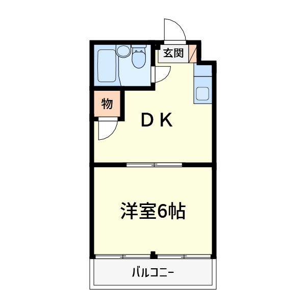 アンフィニィ上牧(1DK/2階)の間取り写真