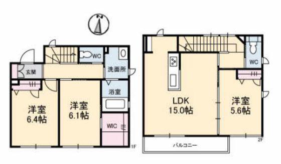 カノンハウス(3LDK/1階)の間取り写真