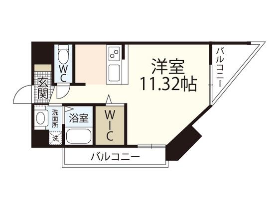 グラビスコート加古町(ワンルーム/8階)の間取り写真