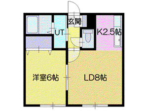 ガーデンローズ(1LDK/3階)の間取り写真