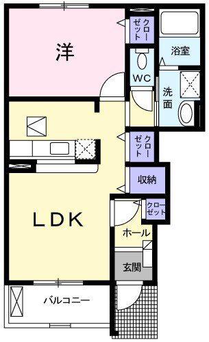 ラフレシール・ジュイエ(1LDK/1階)の間取り写真