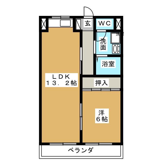 フリージア(1LDK/3階)の間取り写真