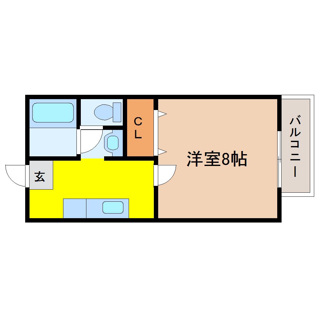 TOMO新寺(1K/2階)の間取り写真