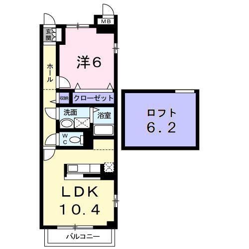 イルテジェンテ(1LDK/3階)の間取り写真