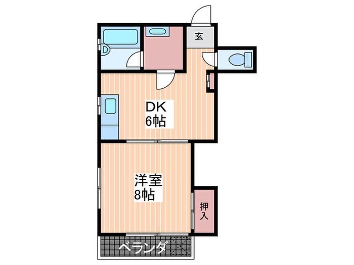 ヨコガワ K・T(1DK/3階)の間取り写真