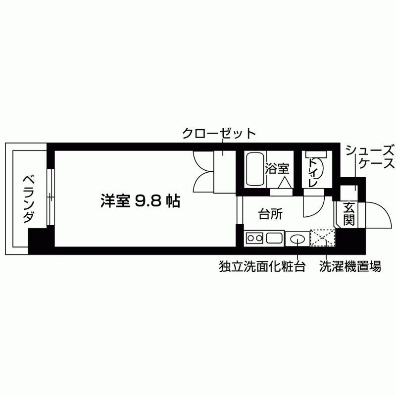 プリマベーラ四季(1K/2階)の間取り写真
