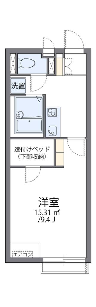 レオネクスト学園前(1K/2階)の間取り写真