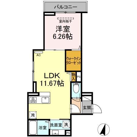 ラリュール豊玉上(1LDK/2階)の間取り写真